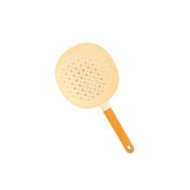 Imagem de Colher de escumadeira resistente ao calor grande com ranhura de grau alimentício para fritar massas de cozinha e legumes (laranja)