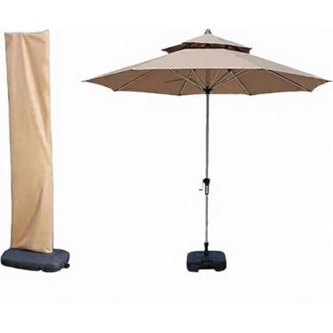 Imagem de Capa De Proteção Para Ombrelone Guarda-sol de Piscina 3x3m Impermeável Com Ziper, Capa de Guarda-sol para Piscina, à Prova D'água, Cor Cáqui 220cmx45cm, Tamanho real