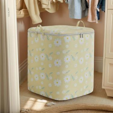 Imagem de Bolsa de armazenamento de roupas, sacolas grandes reutilizáveis de 100 L com alças, bolsas de transporte para edredom, cobertor, roupa de cama