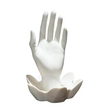 Imagem de Generic Porta-joias em formato de mão, porta-chaves, decoração moderna para mesa, bandeja para colares e pulseiras em formato de mão de manequim feminina.