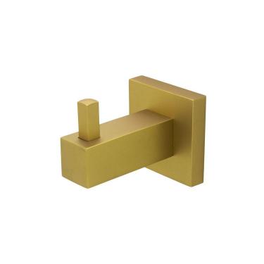 Imagem de Porta Toalha Cabide Metal Para Banheiro Quadrado Gold Fosco