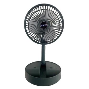 Imagem de Ventilador Telescópico Plegável Sem Fio Portátil de Mesa USB Recarregável com Bateria Interna 2000mAh Altura Ajustável 3