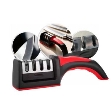 Imagem de Afiador E Amolador De Facas 4 Em 1 Portátil Manual Aço Inox - Fwb