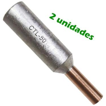 Imagem de Kit 2 Terminal Pino Bimetálico de Compressão para Cabo de Alumínio de 