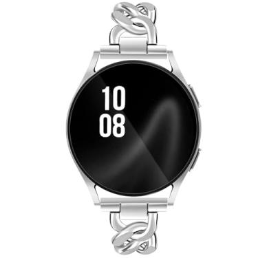Imagem de JR.DM Pulseira de metal para Samsung Galaxy Watch 7 6 5 4 FE de 40 mm e 44 mm de 20 mm e pulseira feminina ajustável compatível com Samsung Watch 5Pro/Watch 6/4 Classic de 42 mm e 46 mm/Active 2