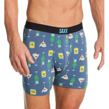 Imagem de SAXX Underwear Co. Roupa íntima masculina com bolsa ultra macia boxer braguilha, Touca náutica - azul, P