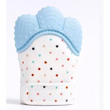 Imagem de Mordedor Para Bebe Luva Silicone Massageador Coceira Gengiva Color (ALEATORIO MENINO) Denticao Facil Limpar