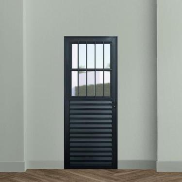 Imagem de Porta de Aluminio Postigo Social 210x80cm Linha Plus Lux-esquadrias Ab