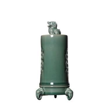 Imagem de Queimador de incenso clássico esculpido à mão em cerâmica para ambientes internos, ornamento decorativo