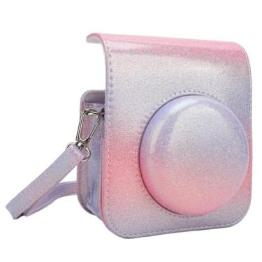 Imagem de Jopwkuin Capa de Câmera Instantânea Elegante Bolsa Protetora de Couro PU à Prova de Chuva Com Alça de Ombro para Mini 12, Presente Perfeito para Amantes de Câmeras (#4)