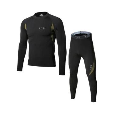 Imagem de Roupa Térmica Masculina De Inverno, Camada Base Elástica Ajustada, Pij