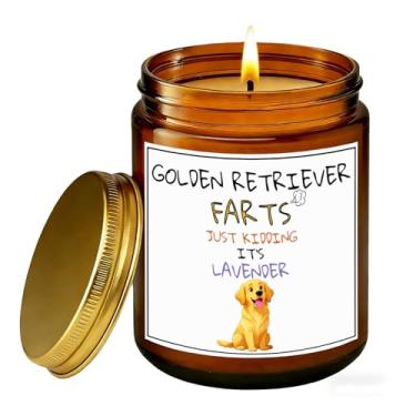 Imagem de Vela Golden Retriever para presente e decoração - Vela de soja perfumada de lavanda divertida para amantes de cães - Presente para mãe de cachorro - Vela de aromaterapia para alívio do estresse
