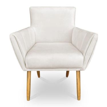 Imagem de Poltrona Decorativa Leticia Suede Pés Palito Castanho - Pallazio Cor Azul Turquesa