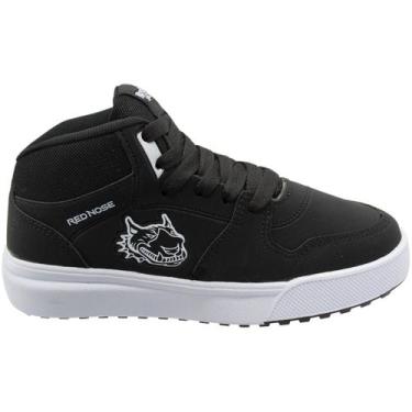 Imagem de Tênis Botinha Juvenil Red Nose Leblon Menino, Preto, Branco, 33