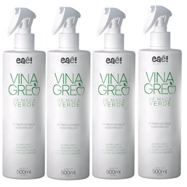 Imagem de Kit 4 Vinagre de Maçã Verde Eaê! Cosméticos Selagem, Brilho
