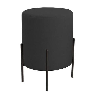 Imagem de Puff Orgânico Boucle Thor Com Pés De Ferro Preto