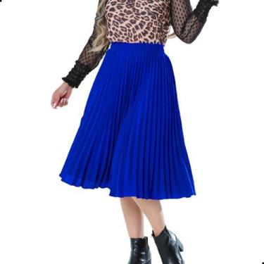 Imagem de Saia Plissada Midi Crepe Moda Evangélica - Look Modas Octavio, G, Roya