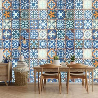 Imagem de Papel de Parede Adesivo Autocolante Decorativo Azulejo Português 5 MET
