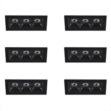 Imagem de Kit 6 Micro Spot Triplo Embutido Downlight Pontual Bet58 - Acienda