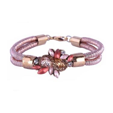 Imagem de Pulseira Armazem Rr Bijoux Cordão Cristais Rosas