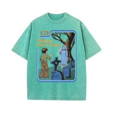 Imagem de Camiseta Unissex Oversized De Algodão Estilo Hip Hop Respirável Casual