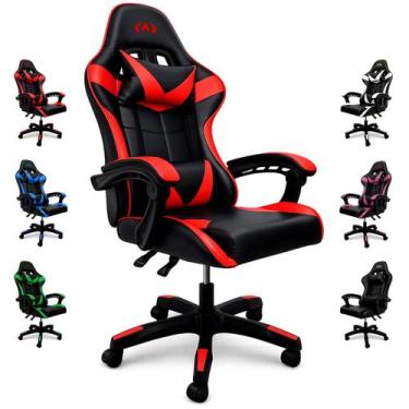 Imagem de Cadeira Gamer Ergonômica Reclinável com Almofadas Lombar e Cervical  m