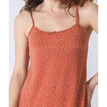 Imagem de Camisola Liganete Estampa Poá Marisa Marrom-50255, Marrom, GG