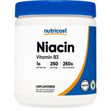 Imagem de Vitamina B3 (niacina) em pó Nutricost 250g - 1g por porção-Unissex