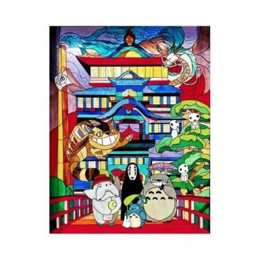 Imagem de Kit De Pintura Diamante 5D DIY Anime Gato Japonês Em Tela Para Decoraç