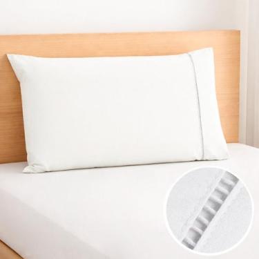 Imagem de 1 Fronha com Ponto Palito 70cm x 50cm Percal 180 Fios - BEM ME QUER , 