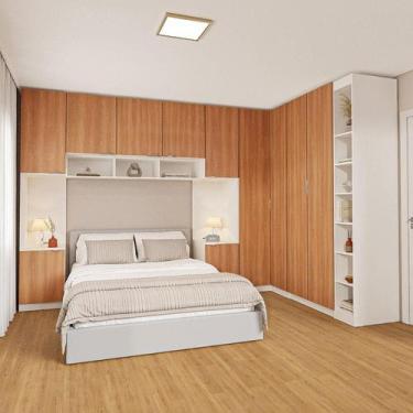 Imagem de Guarda-roupa Modulado de Canto 11 Portas 7 Peças Hera Cabecasa Madeira