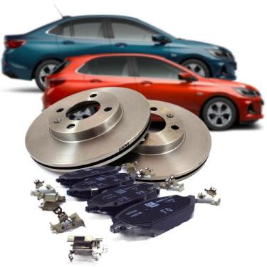 Imagem de Kit Freio Disco Pastilhas Pecas Genuinas Gm Onix 2020 Em Diante Kit192