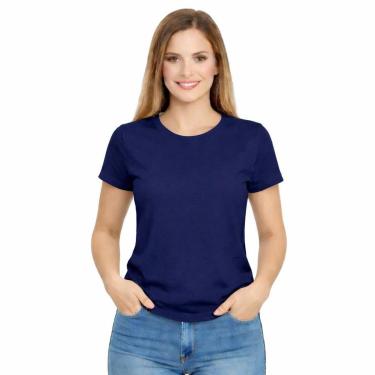 Imagem de Camiseta Feminina Algodão Básica Casual Confortável Dia a Dia-Feminino