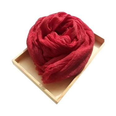 Imagem de Cachecol Unissex de Algodão e Linho - Estilo Japonês para Outono/Inver