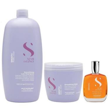 Imagem de Kit Alfaparf Professional Semi Di Lino Smooth Smoothing - Shampoo 1L +