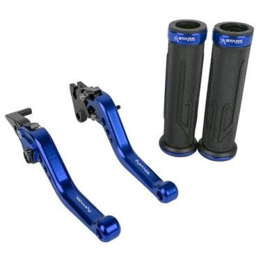 Imagem de Kit Manete E Manopla Esportivo Spider Stark Race Xtz 125, Azul