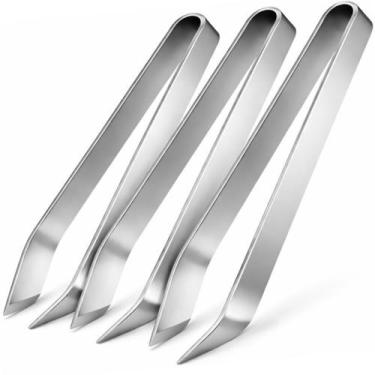 Imagem de Pinça Culinária Aço Inox Remover Espinha Peixe Osso Cozinha - NilosDec