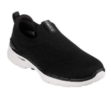 Imagem de Tenis skechers go walk 6 ref 124530br, 34, Preto, Branco