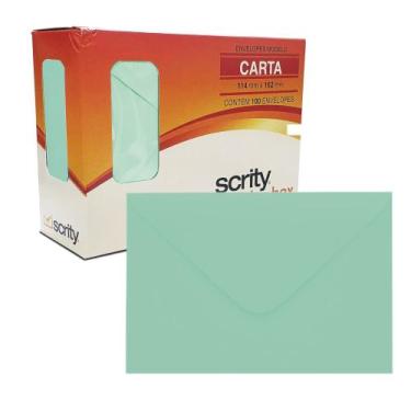 Imagem de Envelope Carta Scrity 80g 114x162mm C/100, Verde Claro