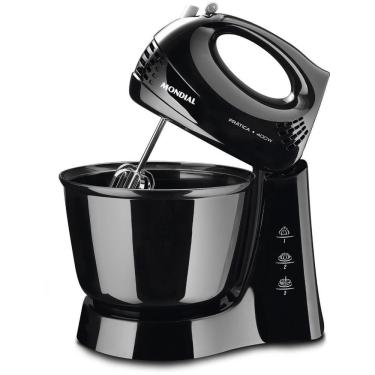 Imagem de Batedeira de Mão Mondial Prática B-44-B 3,6L 400W 3 Velocidades Preto 220V