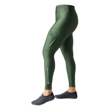 Imagem de Calça Pesca Feminina Mar Negro Legging Sports Proteção UV50+ Cor Musgo