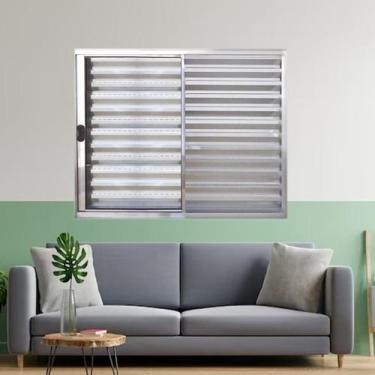 Imagem de Janela Veneziana de Alumínio 3 Folhas 100 x 100cm Linha Modular Esquad