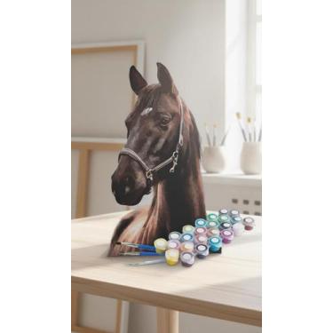Imagem de Kit Pintura por Números Tela Cavalo com Tintas - Congratulations Store