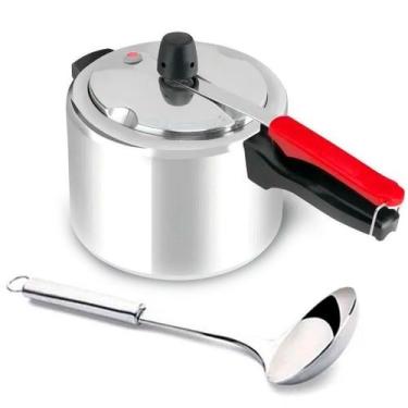 Imagem de Panela Pressão Clock 4 Litros Polida e Concha em Aço Inox