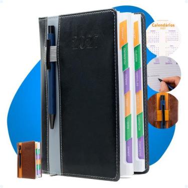 Imagem de Agenda Diária 2027 Planner Mensal Executiva Capa Dura Couro - Hxt, Pre