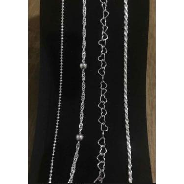 Imagem de Kit 4 Pulseiras C/ Extensor .prata 925 Coração Baiano Bola - Lojas La&
