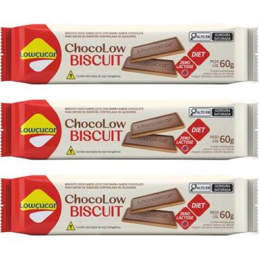 Imagem de Kit com 3 unidades Chocolow Biscuit- 60g - Lowçucar