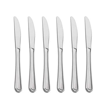 Imagem de Conjunto 6 Facas Mesa Liverpool James.F Talheres em Aço Inox
