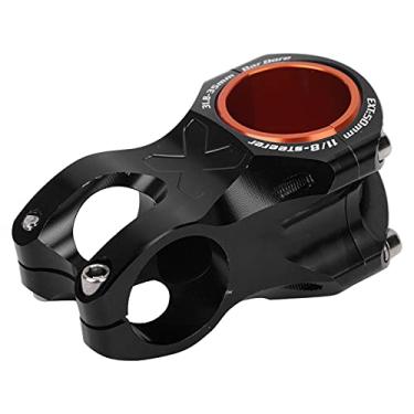 Imagem de Zyyini Haste de bicicleta de montanha, haste de liga leve e forte, de alumínio, para guidão curto para bicicleta de estrada, mountain bike (preto)