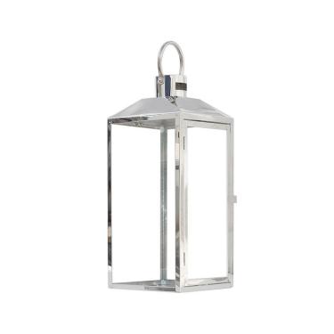 Imagem de Lanterna Preparação Prata Design Moderno Pequena 35cm